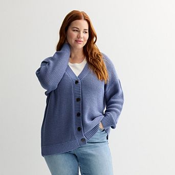 Plus Size Sonoma Goods For Life® Open Stitch Cardigan Sweater