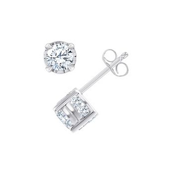 Always Mine 10k Gold 1 Carat T.W. Diamond Miracle Plate Stud Earrings