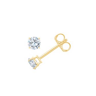 Always Mine 10k Gold 1/4 Carat T.W. GSI Certified Diamond Solitaire Stud Earrings