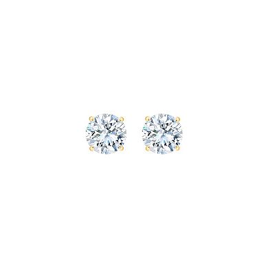 Always Mine 10k Gold 1/3 Carat T.W. GSI Certified Diamond Stud Earrings