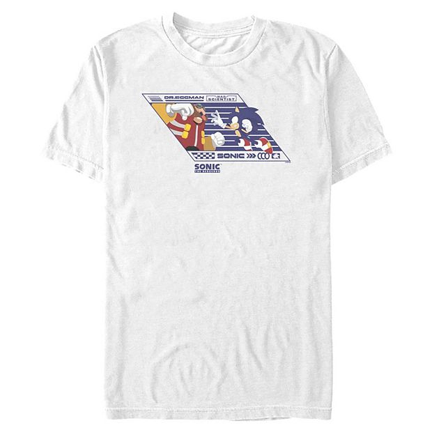 Men's Sonic The Hedgehog & Dr. Eggman Graphic Tee, Size: Small, White