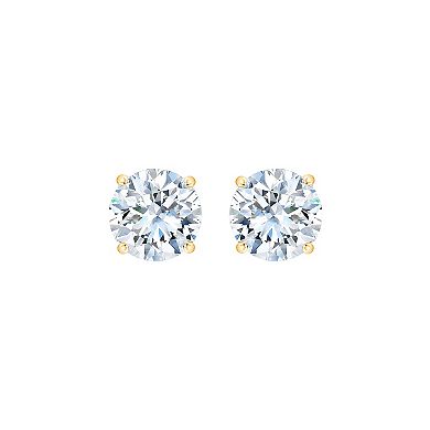 Always Mine 10k Gold 1 Carat T.W. GSI Certified Diamond Solitaire Stud Earrings