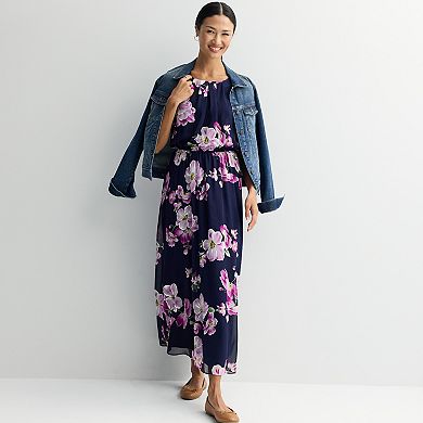 Women's Robbie Bee Halter Maxi Dress with Floral Print