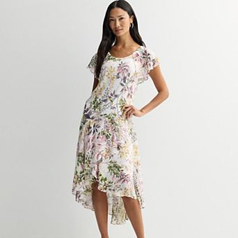 Women's Robbie Bee Flutter Sleeve Midi Dress