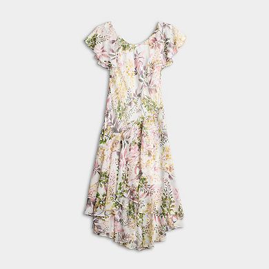 Women's Robbie Bee Flutter Sleeve Midi Dress