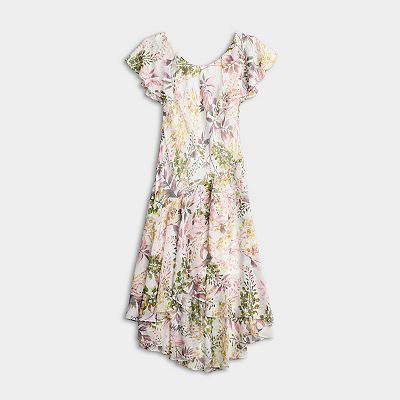 Women's Robbie Bee Flutter Sleeve Midi Dress