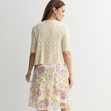 Women's Robbie Bee Crochet Jacket Dress