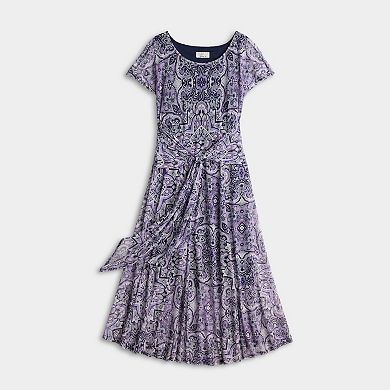 Women's Robbie Bee Tie Front Mesh Dress