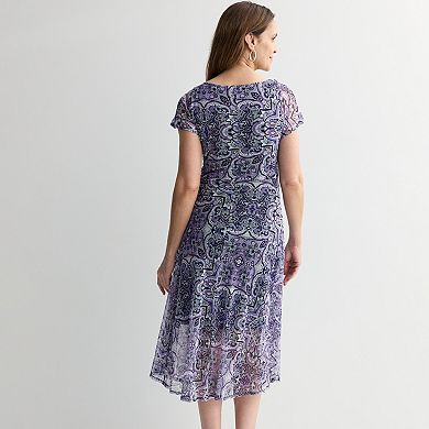 Women's Robbie Bee Tie Front Mesh Dress