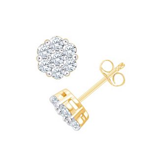 Always Mine 1 Carat T.W. Diamond Flower Stud Earrings