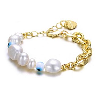 Kids 14k Gold-Plated Freshwater Cultured Pearl & Bead Bracelet