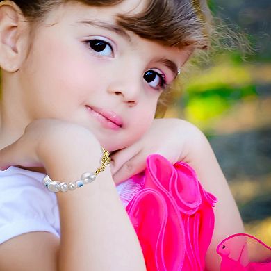 Kids 14k Gold-Plated Freshwater Cultured Pearl & Bead Bracelet