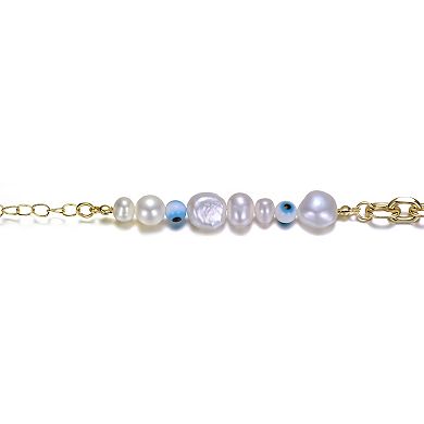 Kids 14k Gold-Plated Freshwater Cultured Pearl & Bead Bracelet