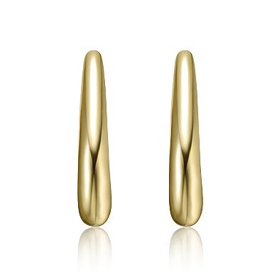 Two-Tone Sleek Teardrop Hoop Earrings