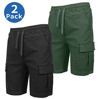 Men's Galaxy by Harvic 2-Pack Slim Fit Super Flex Stretch Cargo Shorts