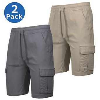 Men's Galaxy by Harvic 2-Pack Slim Fit Super Flex Stretch Cargo Shorts