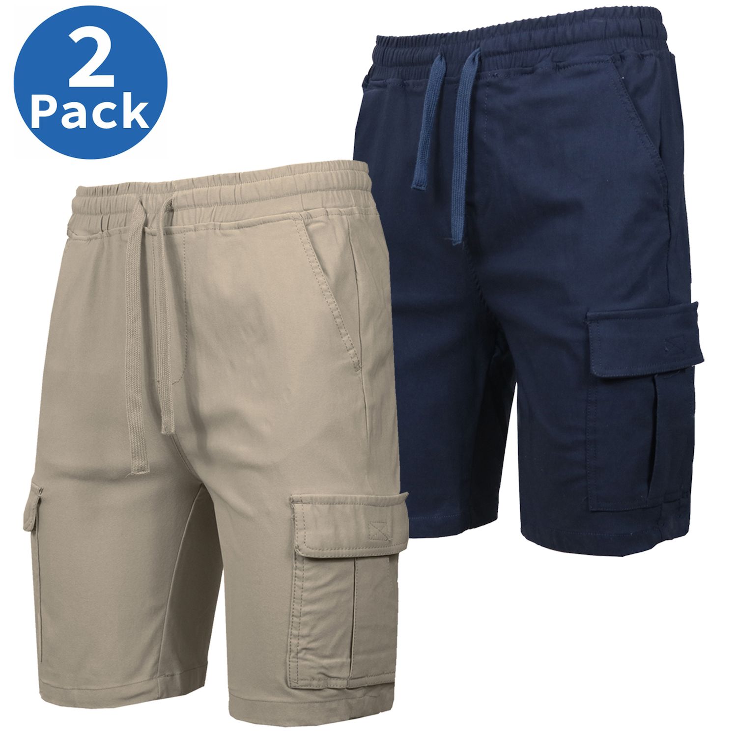 Men Linen Shorts Flat Front Casual Elastic Waist Drawstring