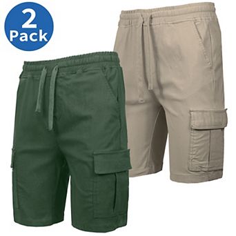 Men's Galaxy by Harvic 2-Pack Slim Fit Super Flex Stretch Cargo Shorts