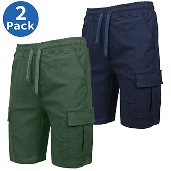 Men's Galaxy by Harvic 2-Pack Slim Fit Super Flex Stretch Cargo Shorts