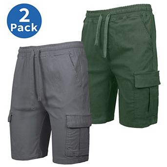 Men's Galaxy by Harvic 2-Pack Slim Fit Super Flex Stretch Cargo Shorts