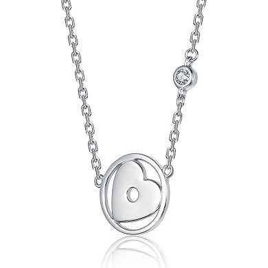 Sterling Silver Cubic Zirconia Accent Heart Pendant Necklace