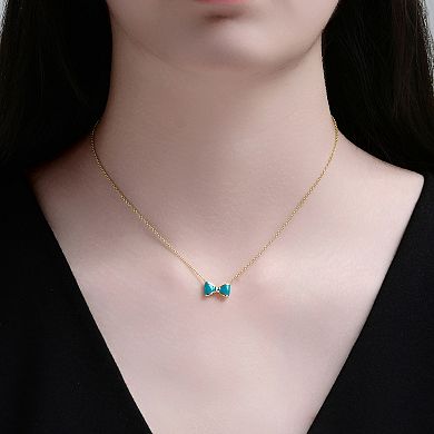 14k Gold Over Sterling Silver Bow Design Necklace
