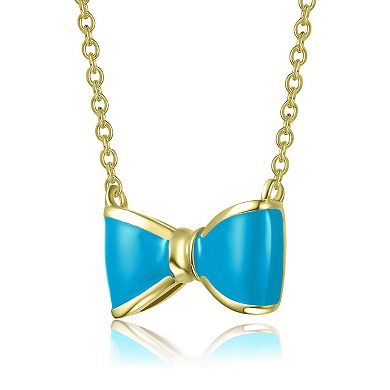 14k Gold Over Sterling Silver Bow Design Necklace