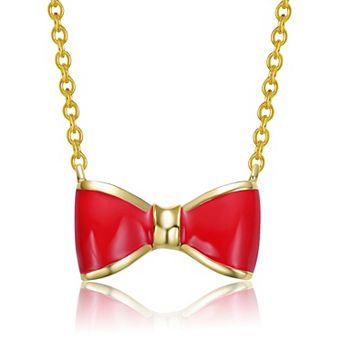14k Gold Over Sterling Silver Bow Design Necklace