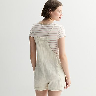 Juniors' SO® Solid Shortalls