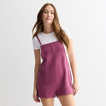 Juniors' SO® Solid Shortalls