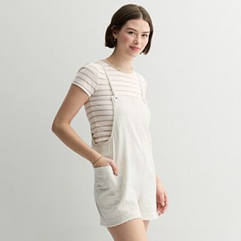 Juniors' SO® Solid Shortalls