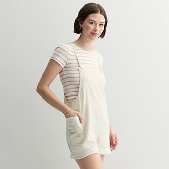 Juniors' SO® Solid Shortalls