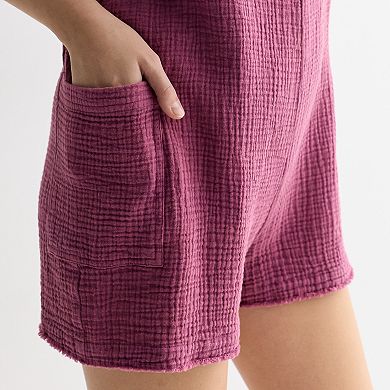 Juniors' SO® Sleeveless Shortalls