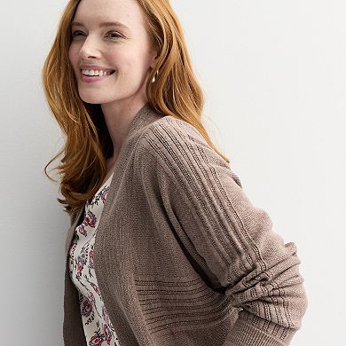 Women's Croft & Barrow® Textured Open-Front Cardigan