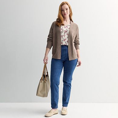 Women's Croft & Barrow® Textured Open-Front Cardigan