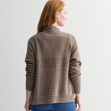 Women's Croft & Barrow® Textured Open-Front Cardigan