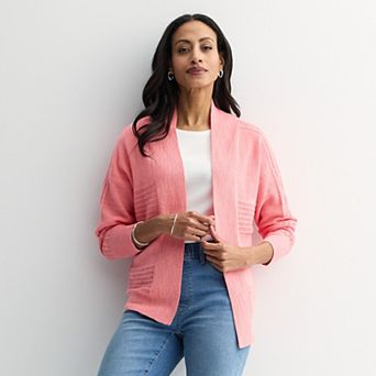 Women's Croft & Barrow® Textured Open-Front Cardigan