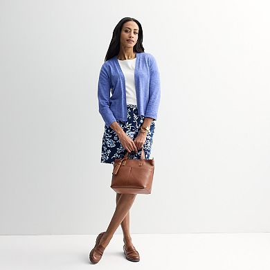 Women's Croft & Barrow® Open Front Three-Quarter Sleeve Cardigan