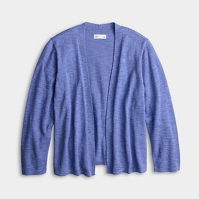 Women's Croft & Barrow® Open Front Three-Quarter Sleeve Cardigan