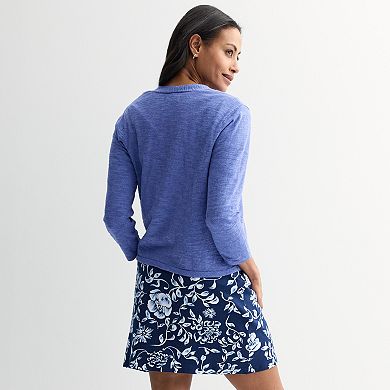 Women's Croft & Barrow® Open Front Three-Quarter Sleeve Cardigan