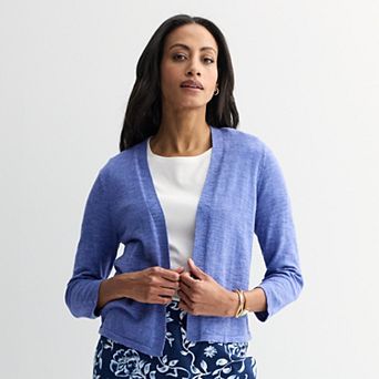 Women's Croft & Barrow® Open Front Three-Quarter Sleeve Cardigan