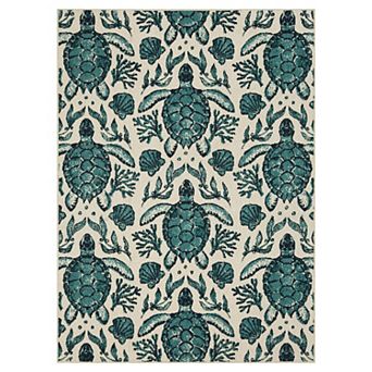 Sonoma Goods For Life® Swimming Turtles Indoor/Outdoor Rug