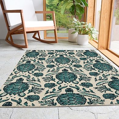 Sonoma Goods For Life® Swimming Turtles Indoor/Outdoor Rug