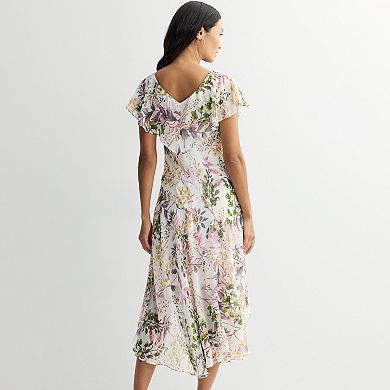 Petite Robbie Bee Flutter Sleeve Midi Dress