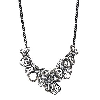 Simply Vera Vera Wang Simulated Stone Lattice Flower Frontal Necklace