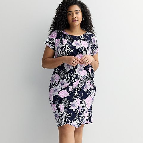 Женские платья Robbie Plus Size Robbie Bee Floral Short Sleeve Dress