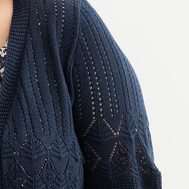 Plus Size Robbie Bee Crochet Jacket & Dress Set