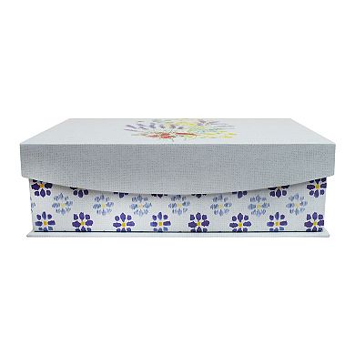 Small Floral Hinge Paper Storage Box
