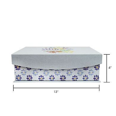 Small Floral Hinge Paper Storage Box