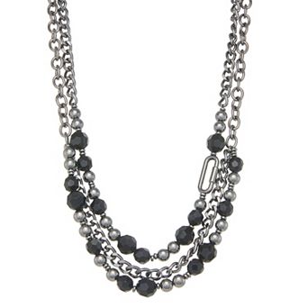Simply Vera Vera Wang Jet-Tone Beaded Wrap Collar Necklace